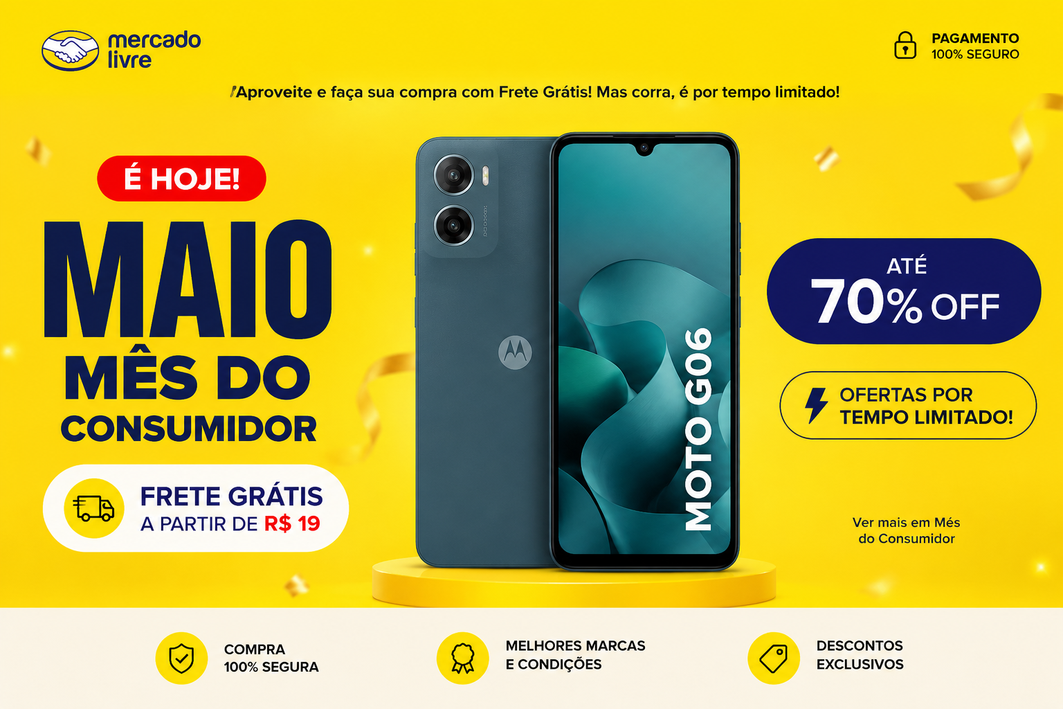 Maio Mês do Consumidor — até 70% OFF no Mercado Livre